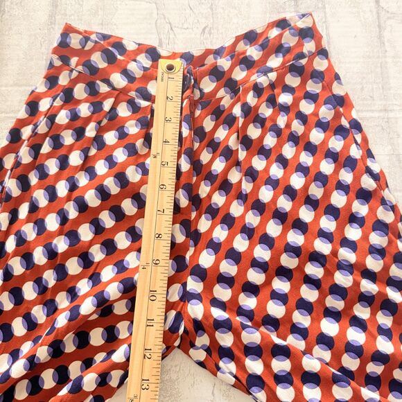 Corey Lynn Calter Flowy Pleated Pants Bold Print Wide Leg Rayon Trousers Sz XS - Picture 7 of 9